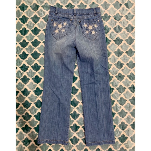 embellished straight leg jeans